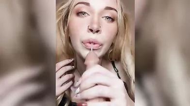 Renowned Small Tits Teen Goes Deep on Dildo: Amateur Blowjob for Your Sensual Indulgence
