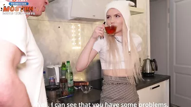 Stepdaughter Isn't Turned On By Boyfriend. Daddy Will Fuck Her Better