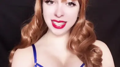 Princess Anna Hot Lingerie Cosplay Blonde model try on blue hot lingerie as Anna from Frozen