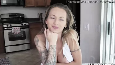 Russian stepmother POV style blowjob with her stepson