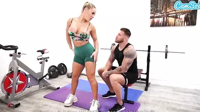 Sexy Big Tits Blonde Gets Horny During Workout